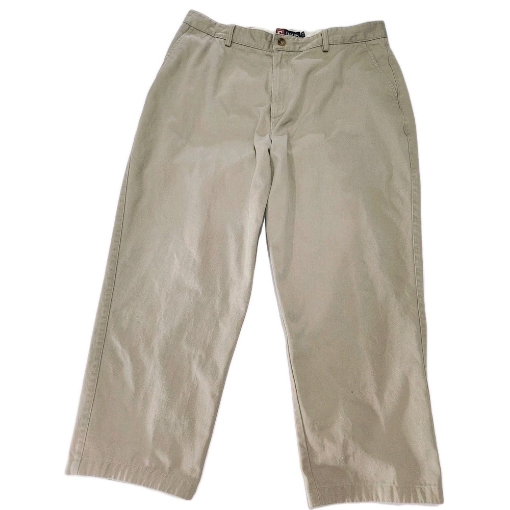 Ralph Lauren Chaps Chino Pants Mens Size  40 X 32 Beige Casual Work Preppy NOTE